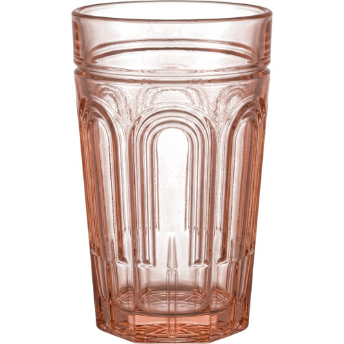 Kwdmx Art Deco Arch Pressed Glass Tumbler 13 oz Blush - Product view