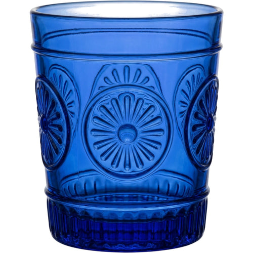 Kwdmx Sunburst Medallion Lowball Glass 10 oz Cobalt - Product view